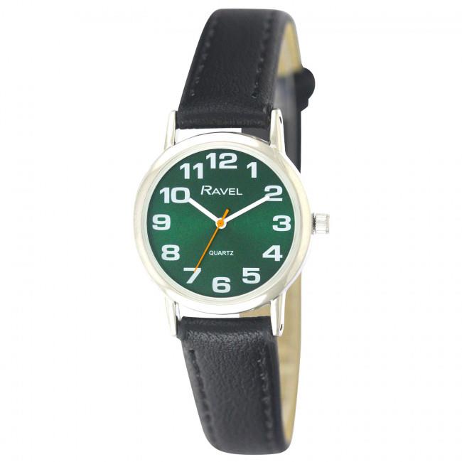 Ravel Women’s Classic Green Dial Black Strap Watch R0105.48.2