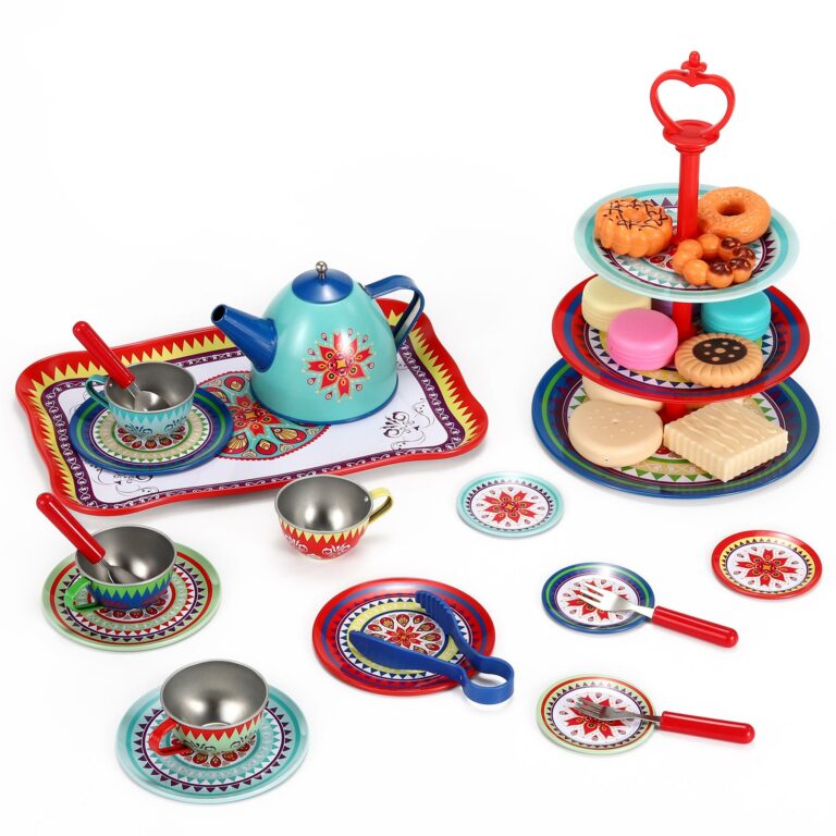 SOKA Vintage Design Metal Tea & Cakes Set Toy for Kids – 40 Pcs Classic style