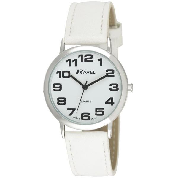 Ravel Ladies Classic Casual Big Dial Leather Strap Watch R0105.13.4A