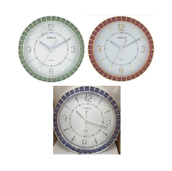 Amplus Wall Clock with Sweep Movement PW182 Available Multiple Colour