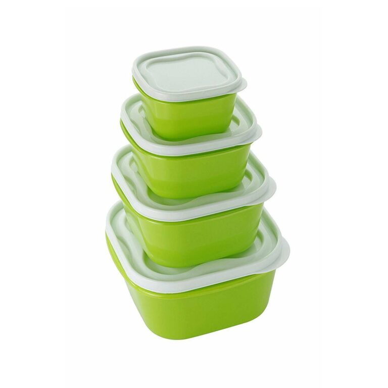 Set of 4 BPA Free Microwave Food Storage Air Tight Containers (Green)