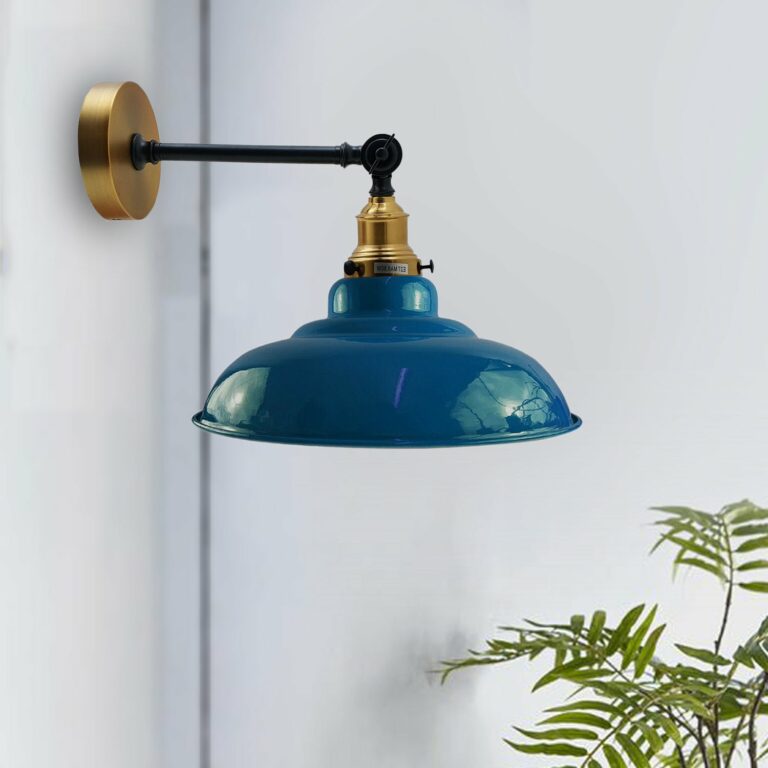 Dark Blue Shade With Adjustable Curvy Swing Arm Wall Light Fixture Loft Style Industrial Wall Sconce~3470