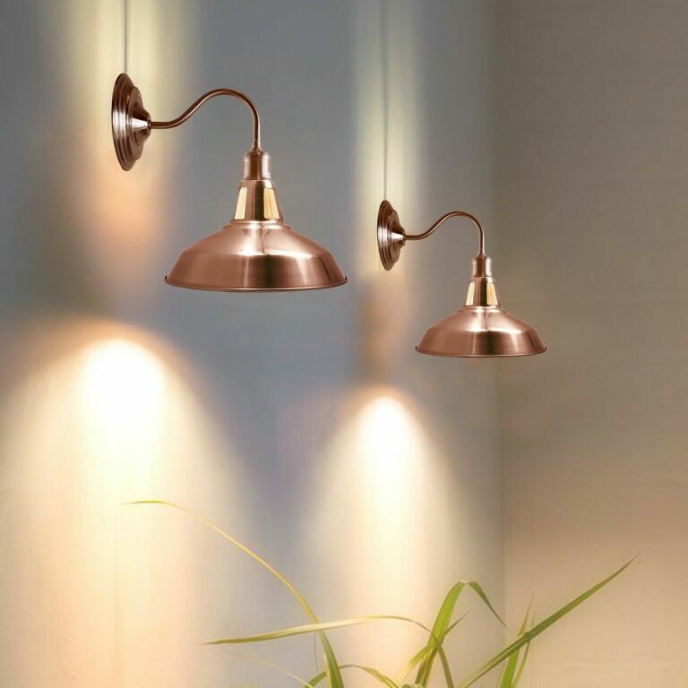 Copper Wall Light 30 cm Barn Slotted Shade Modern Style High Polished Wall Sconce~3627