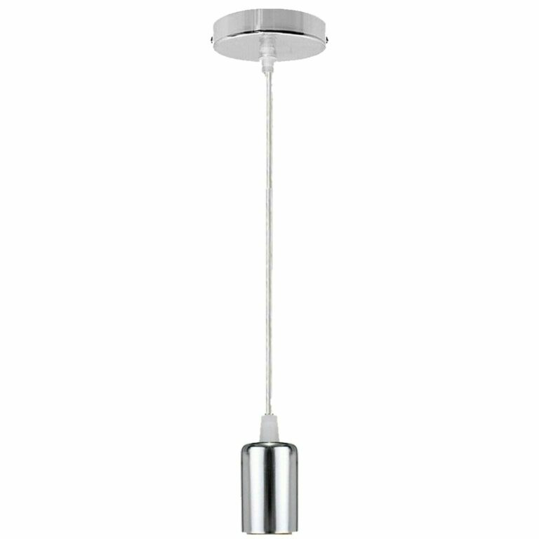 Vintage E27 Fitting Suspension Light Base Chrome Lamp Holder Ceiling Pendant Lights~3637
