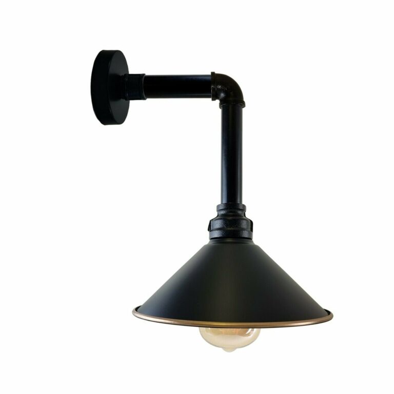 Industrial Vintage Retro Pipe Sconces Wall Light  dome black Shade Modern E27 UK~3728