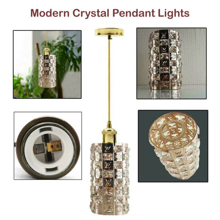 Modern Gold Ceiling Pendant Light Lamp Shade Crystal Droplet UK~1444
