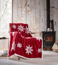 Snowflake Throw Red Home Linen