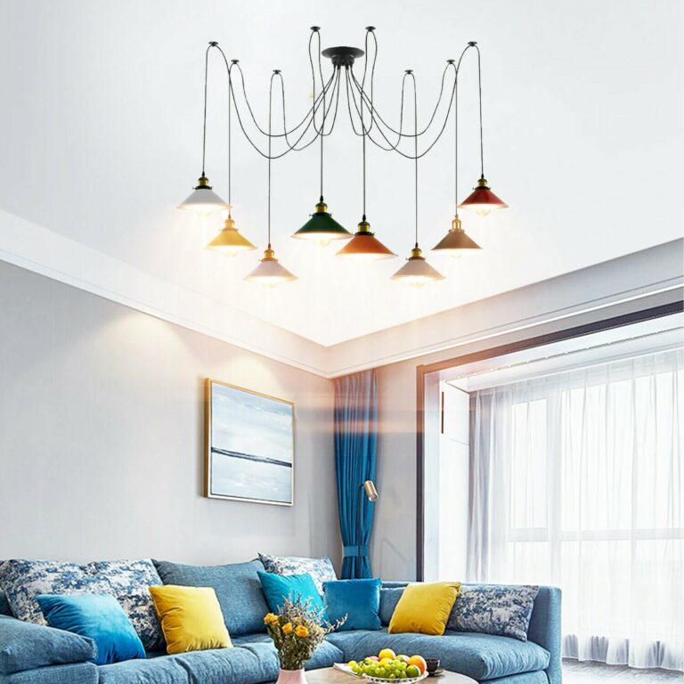LEDSone Industrial Vintage Chandelier Spider Light 8 Way Hanging Ceiling Pendant Lights ~ 3525