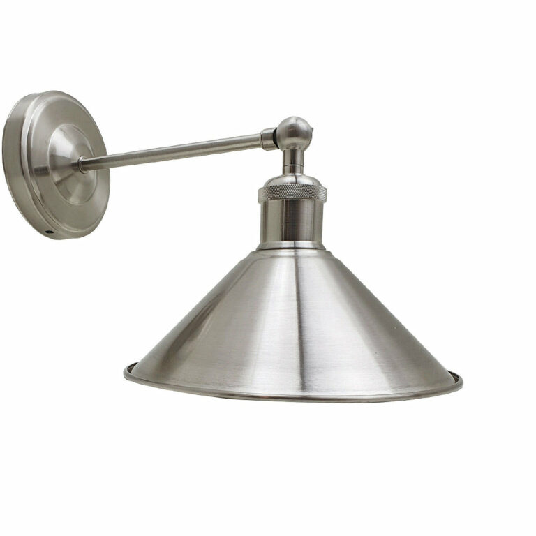 Industrial Wall Mounted Lights Satin Nickel Wall light with Free Bulb~2112