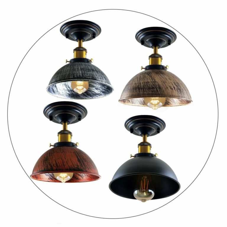 Vintage Pendant Ceiling Lights Industrial Flush Mount Dome Lamp Shade~1234