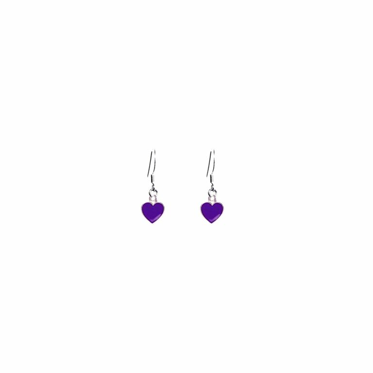 Purple Wisdom Hearts Earrings, Playing Cards inspired Queen of Hearts