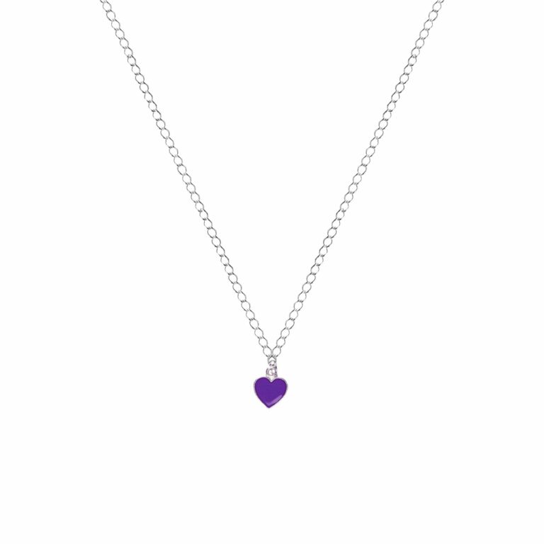 Purple Wisdom Heart Necklace, Playing Cards inspired Queen of Hearts
