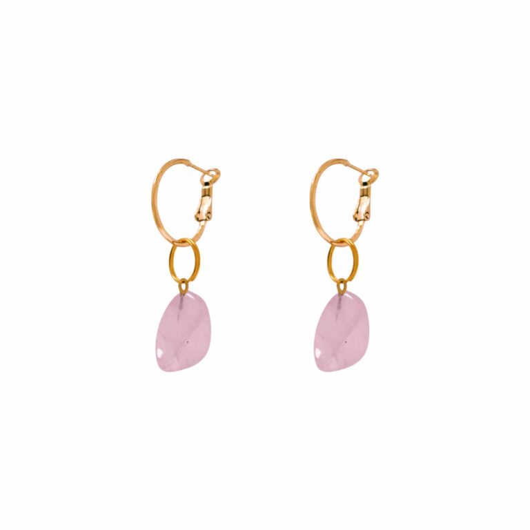 Rose Quartz Leverback earrings