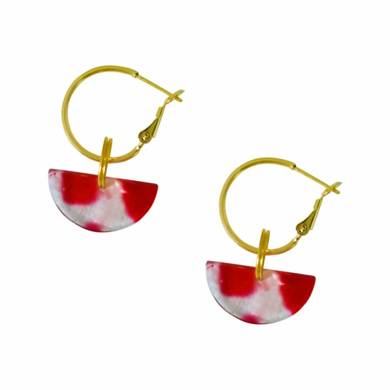 Red Semi Circle Acrylic earrings