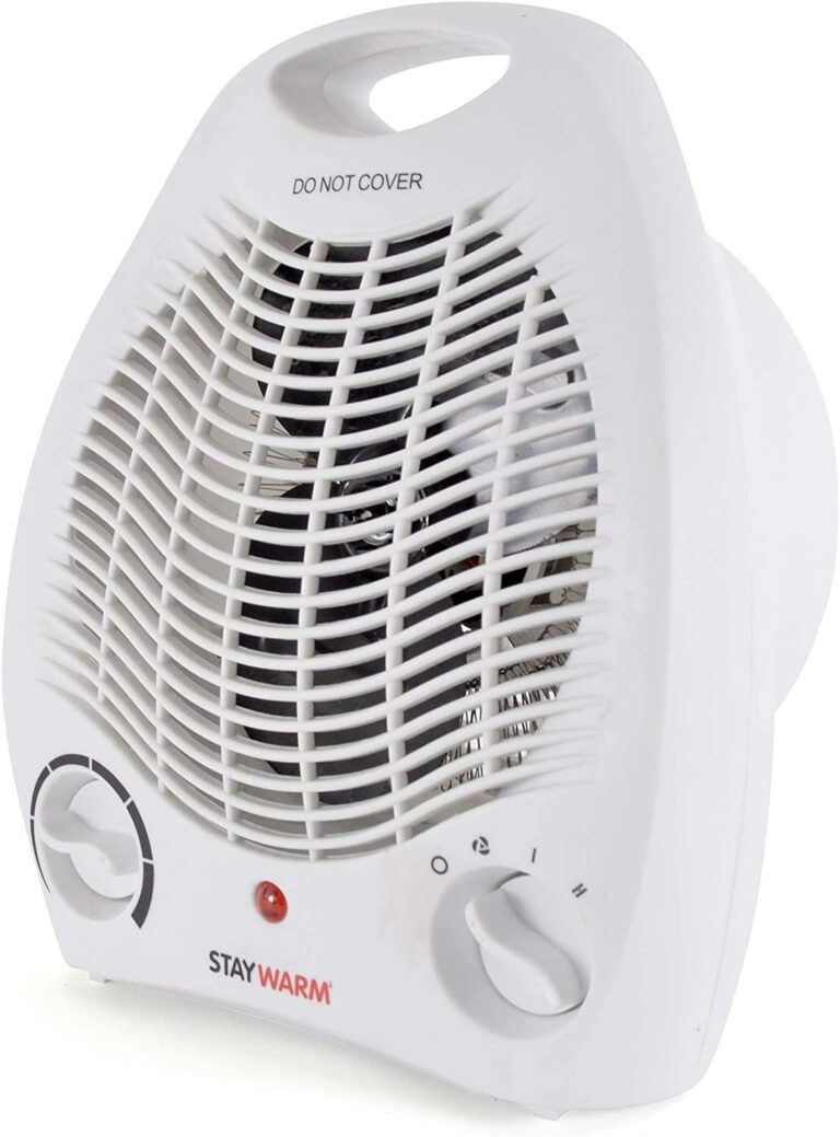 STAYWARM 2000w Upright Fan Heater with 2 Heat Settings/Cool Blow Fan/Variable Thermostat/Frost Watch Protection/Overheat Protection/BEAB and GS Safety Approved – F2001WH White