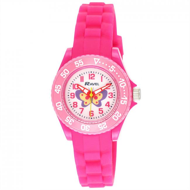 Ravel Kid’s Silicone Watch R1807-Hot Pink Gift for Girls