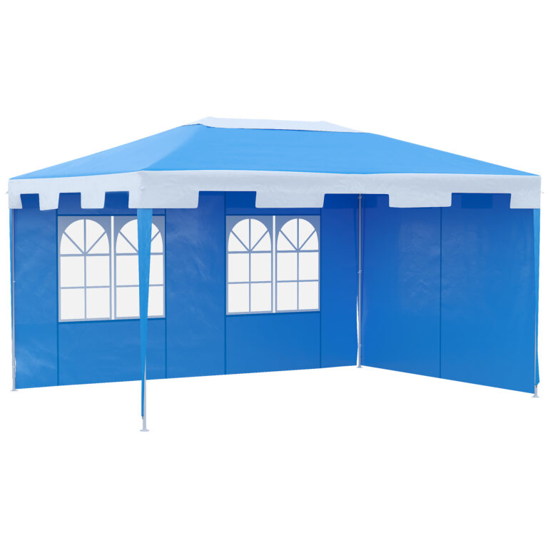 Outsunny 4x3m Garden Heavy Duty Gazebo Marquee Party Tent-Blue