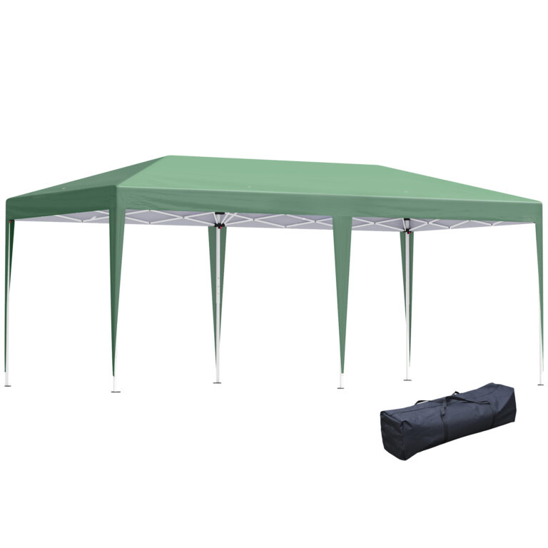 Pop Up Gazebo, Double Roof Foldable Canopy Tent, Green Heavy Duty