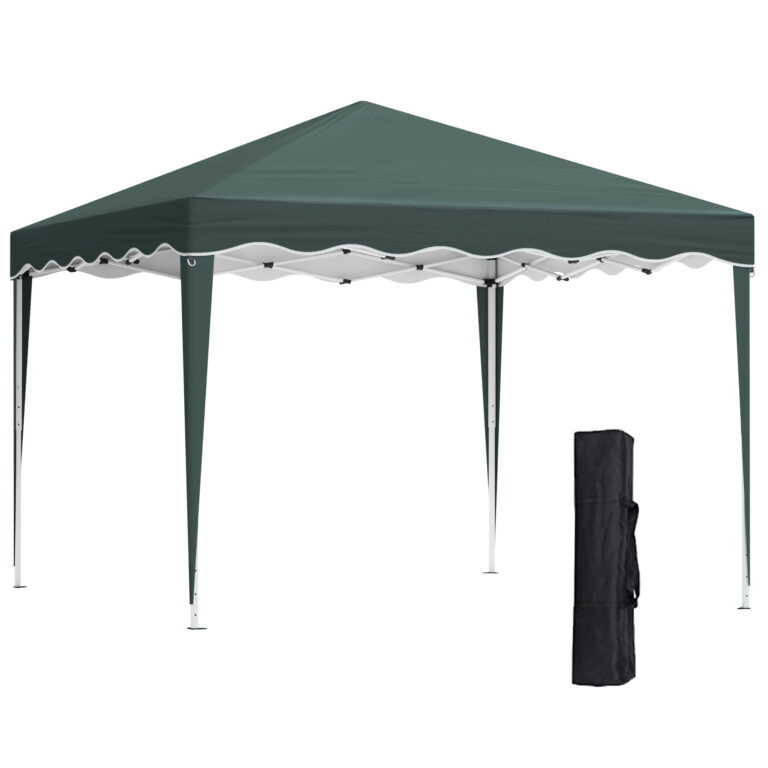 3x3m Pop Up Gazebo Canopy, Foldable Tent with Carry Bag, Green