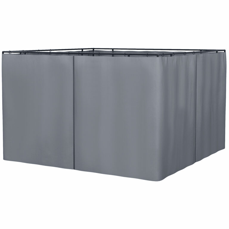 Replacement Gazebo Curtain 4-Panel Sidewalls 3X3M Dark Grey