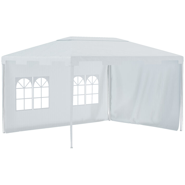 3x4m Garden Gazebo Shelter Marquee Party Tent 2 Sidewalls White