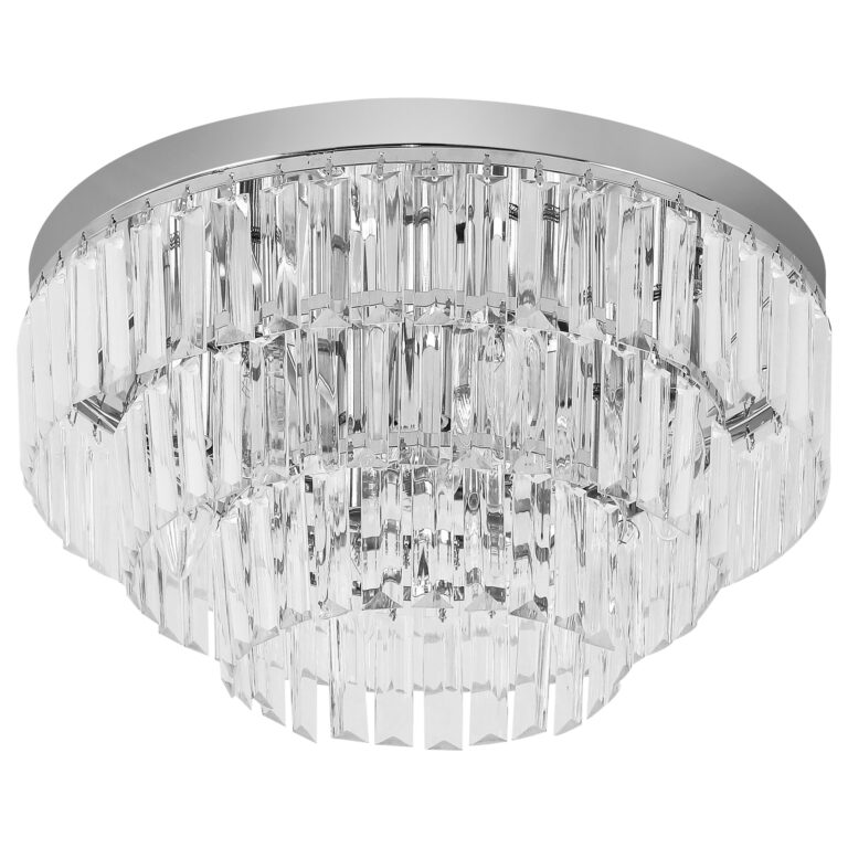 Round Crystal Ceiling Lamp 7 Lights Chandelier Mounted Fixture