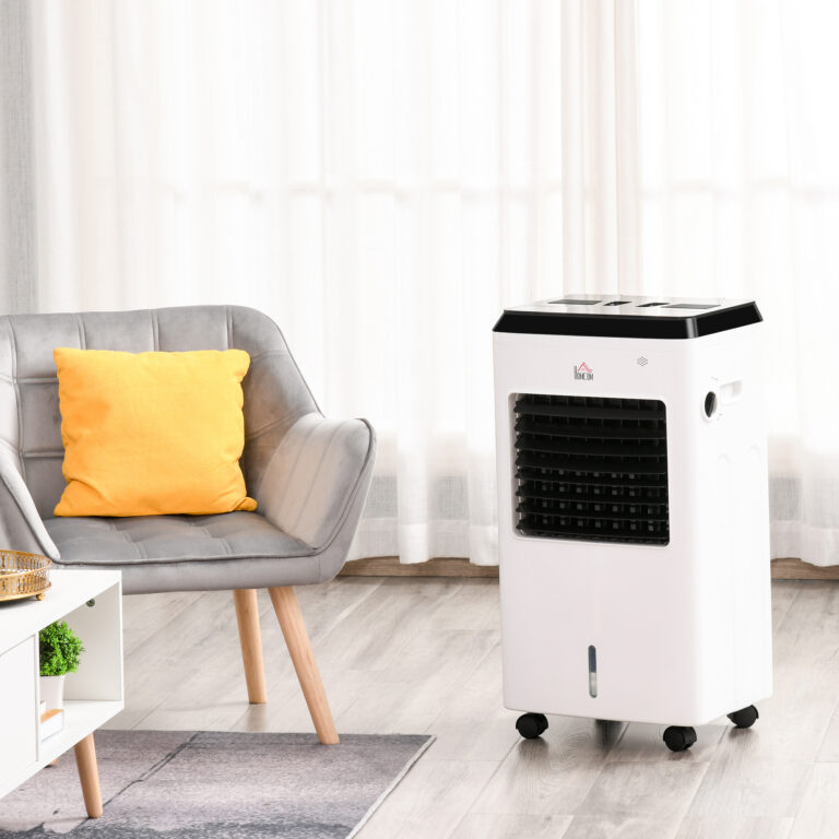 Air Cooler Heater Humidifier with Remote Controller Ice Box White