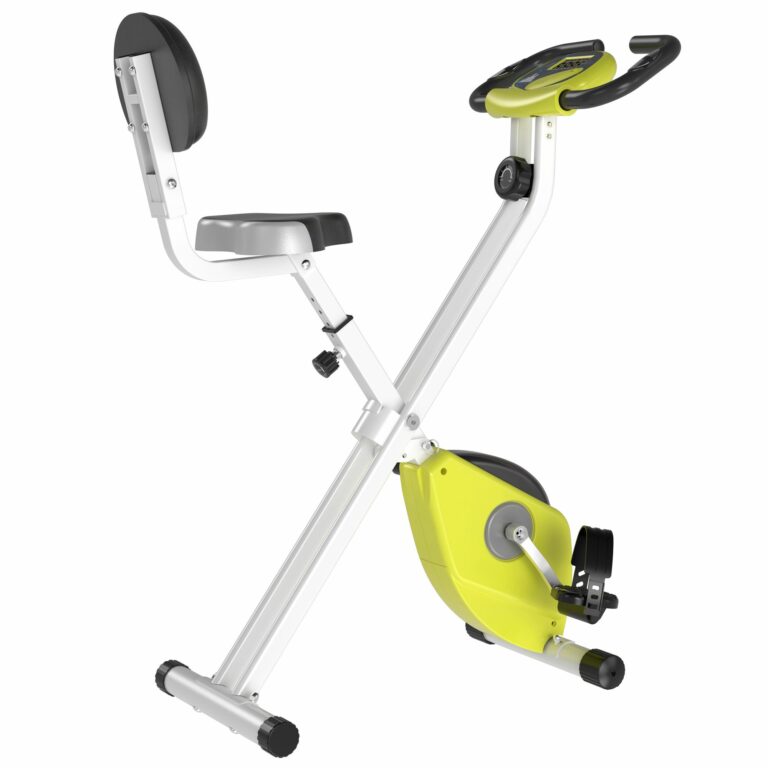 Magnetic Resistance Exercise Bike Foldable LCD Adjustable Seat Yellow HOMCOM
