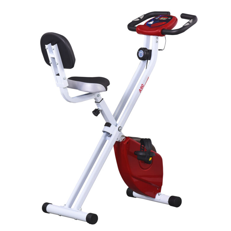 Magnetic Resistance Exercise Bike Foldable LCD Adjustable Seat Red HOMCOM