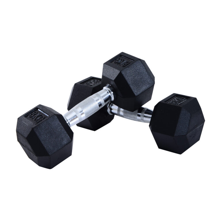 Hexagonal Dumbbells Kit Weight Lifting Exercise for Home Fitness 2x8kg HOMCOM