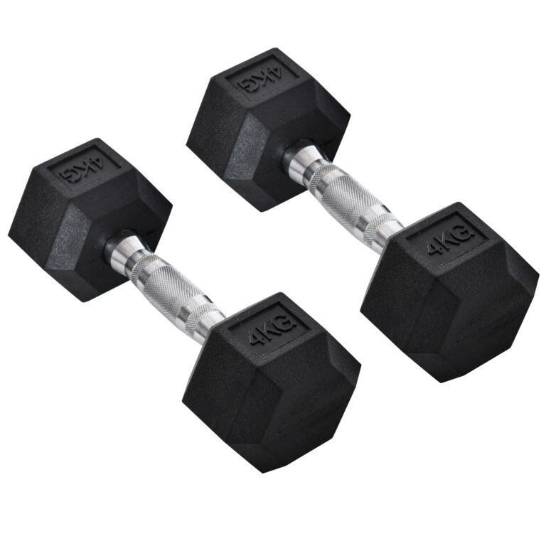 Hexagonal Dumbbells Kit Weight Lifting Exercise for Home Fitness 2x4kg HOMCOM