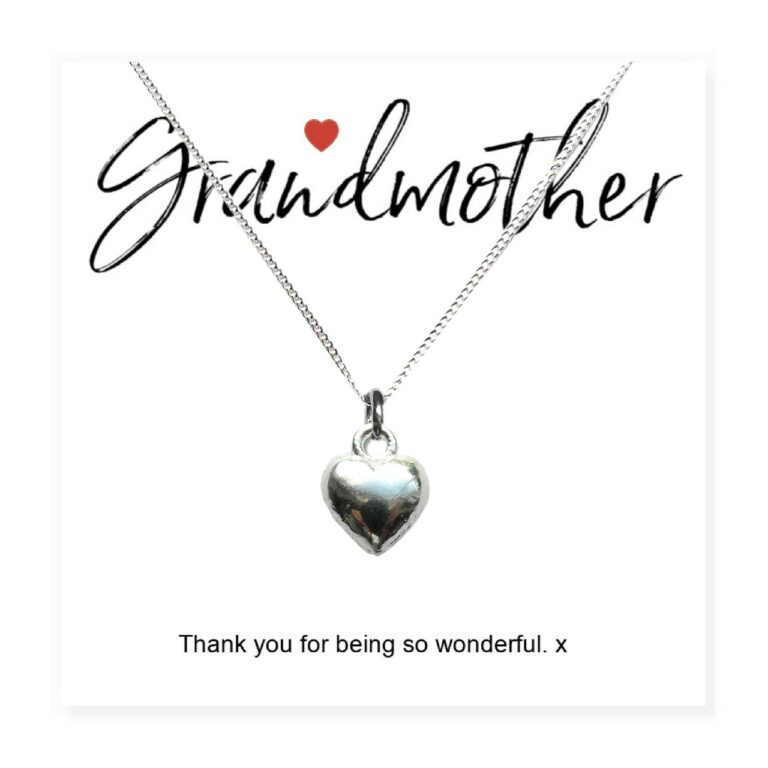 Grandmother Message Card with Heart Necklace