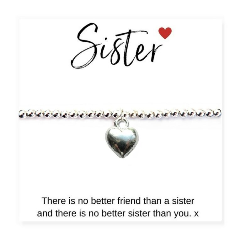 Stretch Beaded Bracelet & Sister Message Card