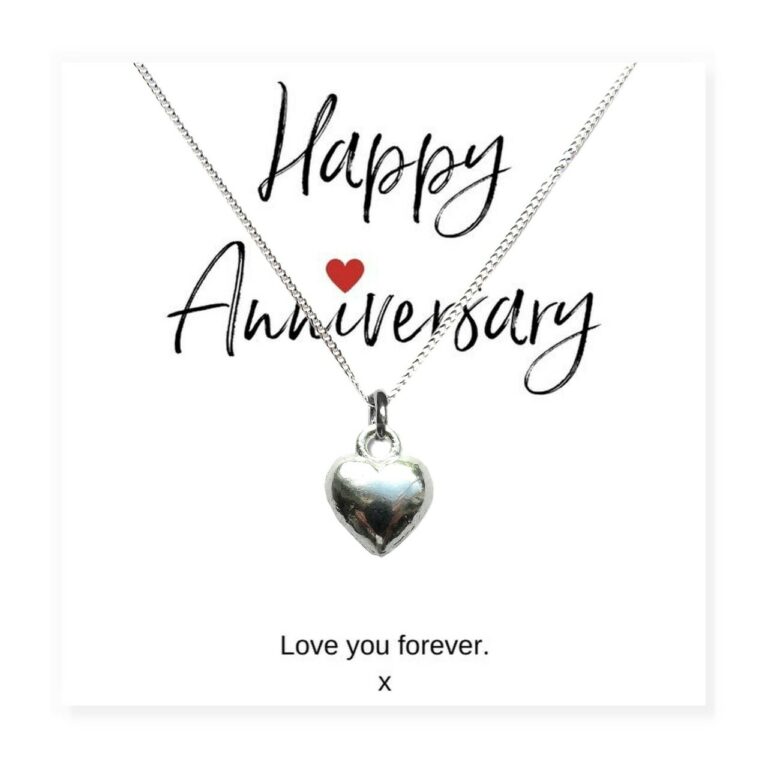 Heart Necklace & Anniversary Message Card