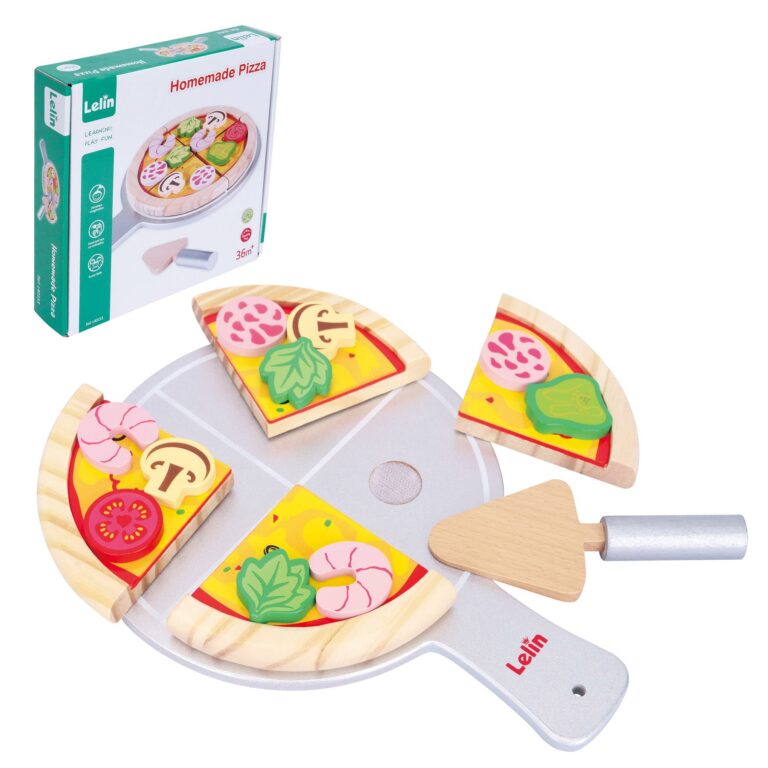 Lelin Wooden Homemade Pizza Pretend Play Food Toy Set