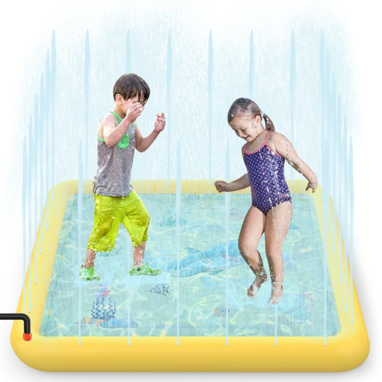 SOKA 168cm Square Inflatable Sprinkler Splash Pad Play Mat Water Summer Toy Kids – Yellow