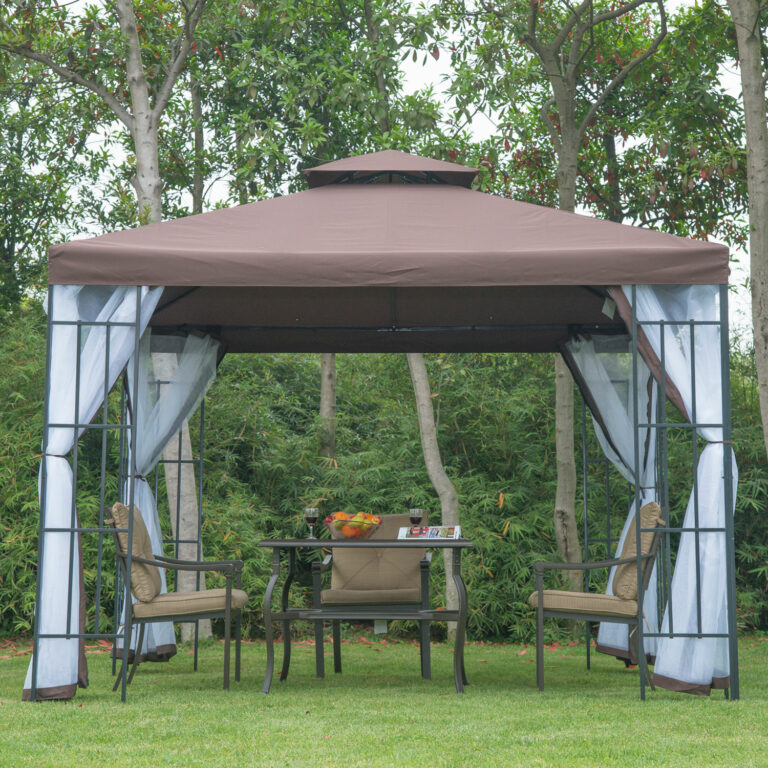 3x3m Gazebo Marquee Metal Party Tent Canopy Pavillion Steel Frame