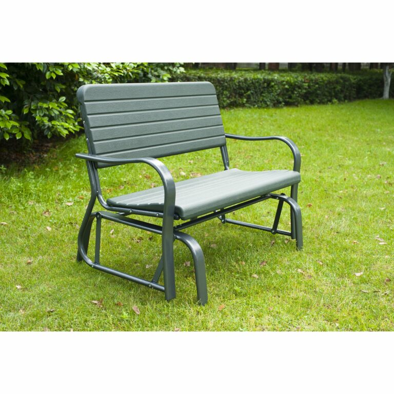 Metal 2-Seater Outdoor Garden Rocker Bench Green