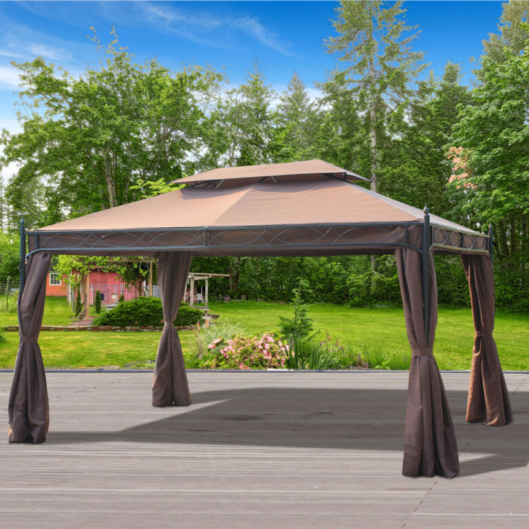 3x4m Metal Gazebo Marquee Patio Canopy Shelter with Sidewalls Pavilion