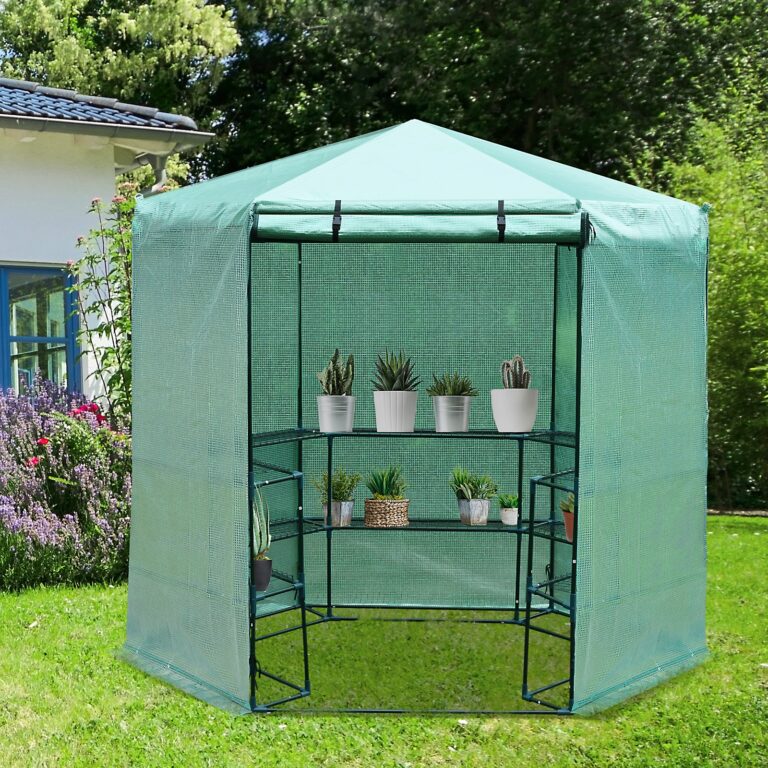 Hexagon Walk-in 3-Tier Portable Greenhouse, ?194x225H cm