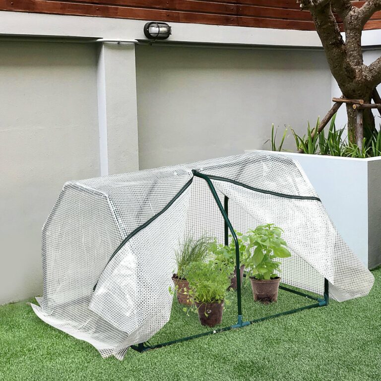 99x71x60cm Mini PVC Cover Steel Frame Greenhouse White