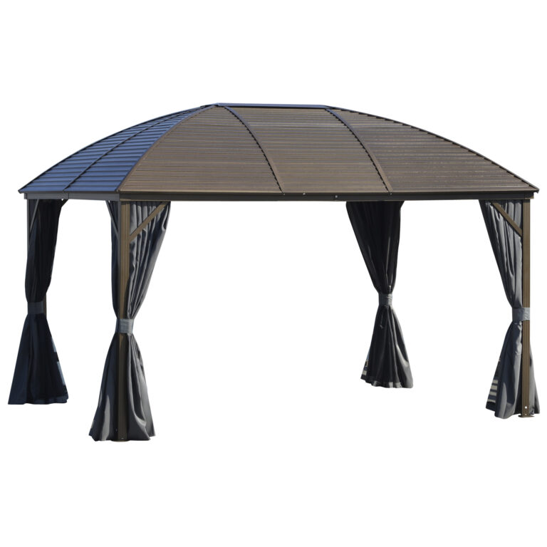 3x4m Gazebo Hardtop Metal Roof Canopy Party Tent & Curtains & Side Walls