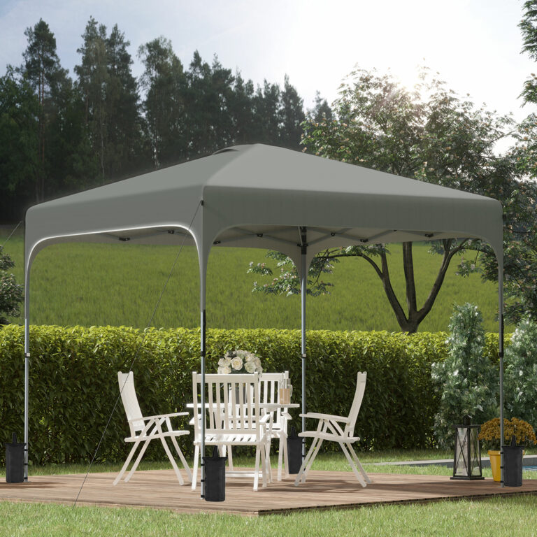 3x3M Pop Up Gazebo, Foldable Canopy Tent & Carry Bag with Wheels & 4 Legs