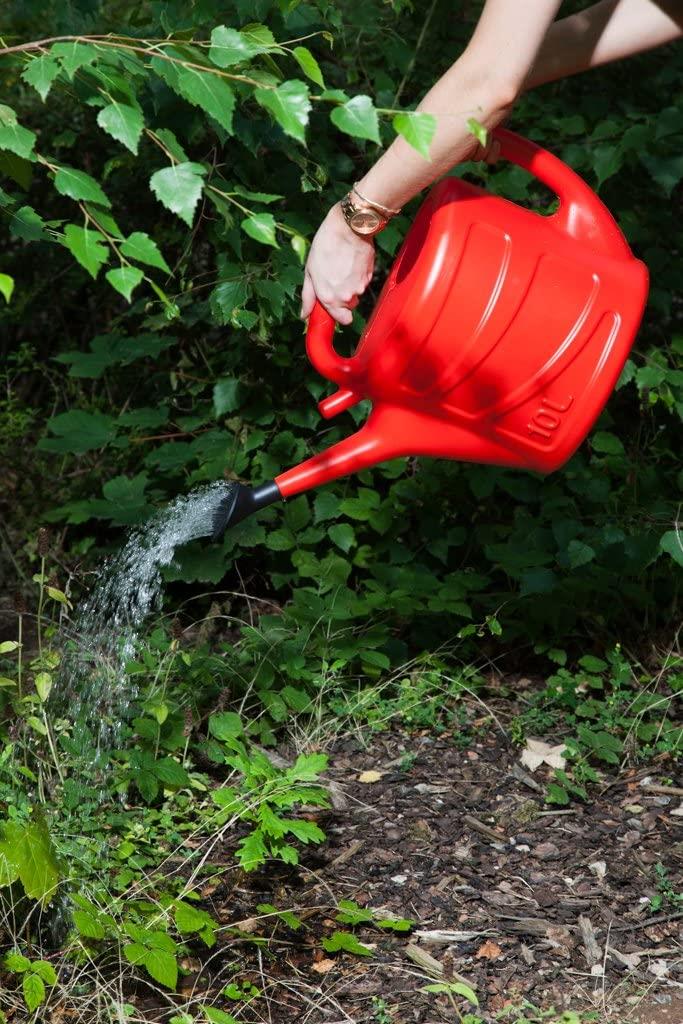 Whitefurze Lightweight Plastic Watering 10L Can Garden Plants Indoor Outdoor Watering Can – Red