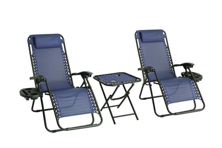 Gravity Chair 2 Pack with Table Navy