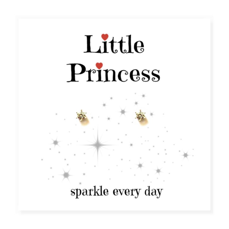 Little Princess Stud Earrings & Message Card