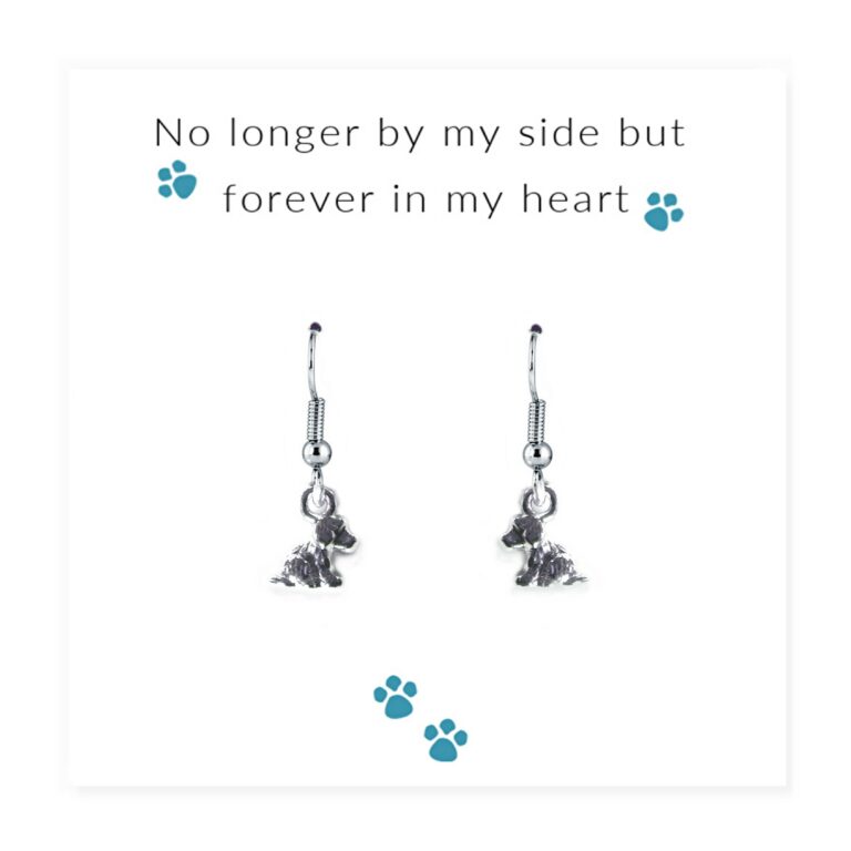 No Longer By My Side – Dog Earrings on Message Card