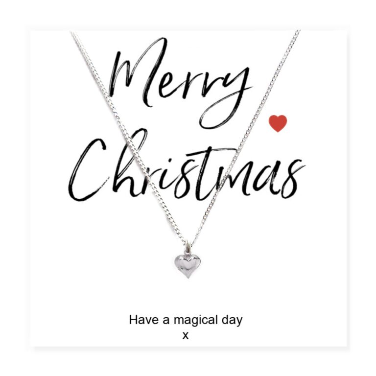 Mini Heart Necklace & Merry Christmas Card