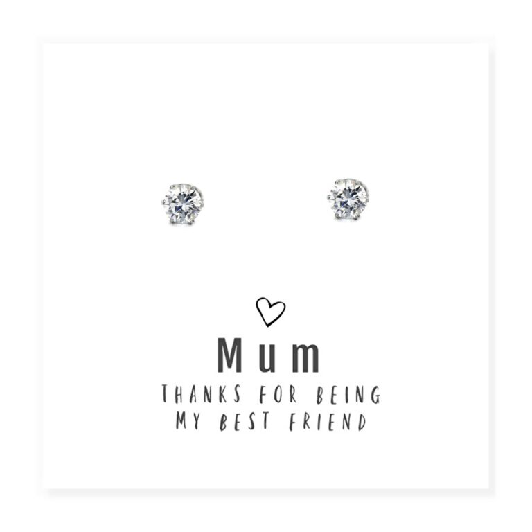 Mum Thanks For Being My Best Friend – Earrings & Message Card