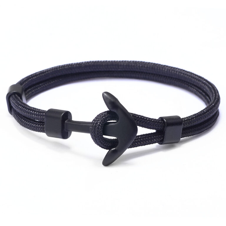 Men’s Black Anchor Bracelet